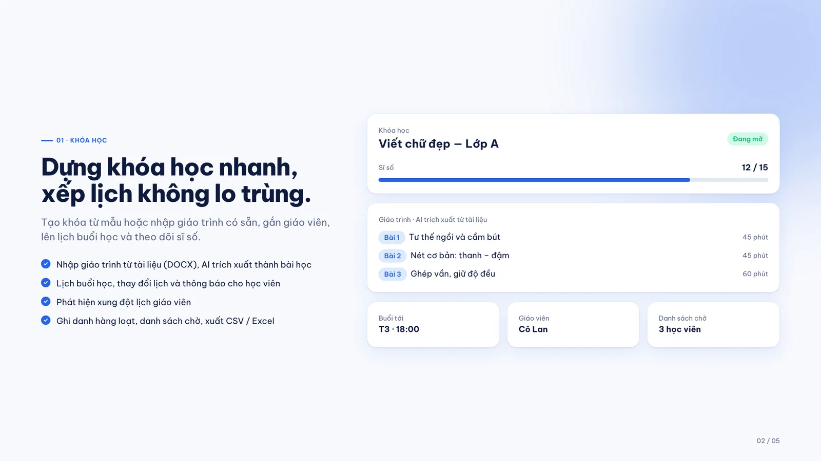 StuMana · Nền tảng quản lý học viên