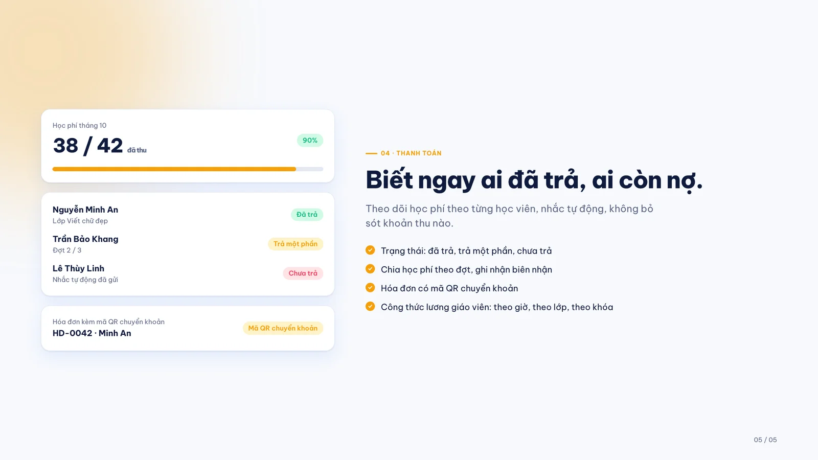StuMana · Nền tảng quản lý học viên